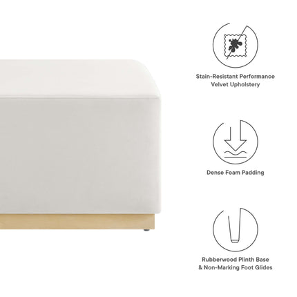 Modway EEI-6643 Tilden Large 28" Square Performance Velvet Upholstered Ottoman - Plaza Home Decor
