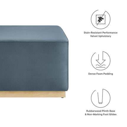 Modway EEI-6643 Tilden Large 28" Square Performance Velvet Upholstered Ottoman - Plaza Home Decor
