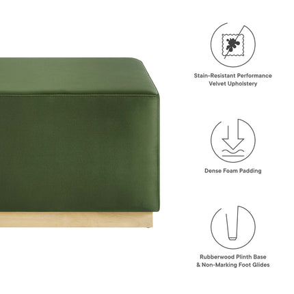 Modway EEI-6643 Tilden Large 28" Square Performance Velvet Upholstered Ottoman - Plaza Home Decor