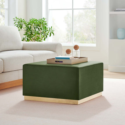 Modway EEI-6643 Tilden Large 28" Square Performance Velvet Upholstered Ottoman - Plaza Home Decor