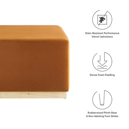 Modway EEI-6643 Tilden Large 28" Square Performance Velvet Upholstered Ottoman - Plaza Home Decor