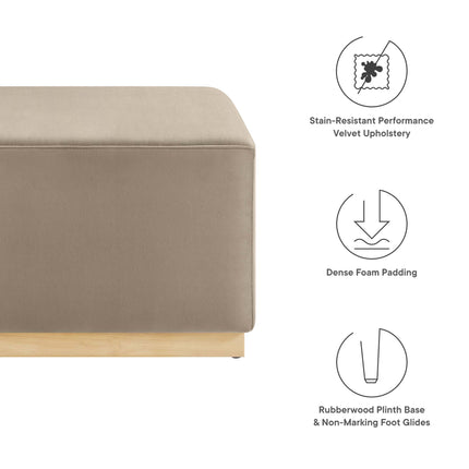 Modway EEI-6643 Tilden Large 28" Square Performance Velvet Upholstered Ottoman - Plaza Home Decor