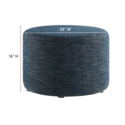 Modway EEI-6645 Callum Large 23" Round Woven Heathered Fabric Upholstered Ottoman Modway