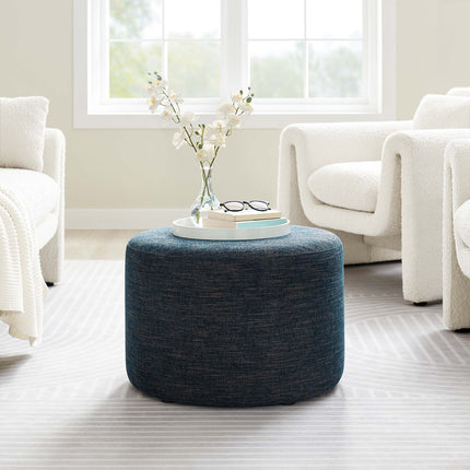 Modway EEI-6645 Callum Large 23" Round Woven Heathered Fabric Upholstered Ottoman Modway
