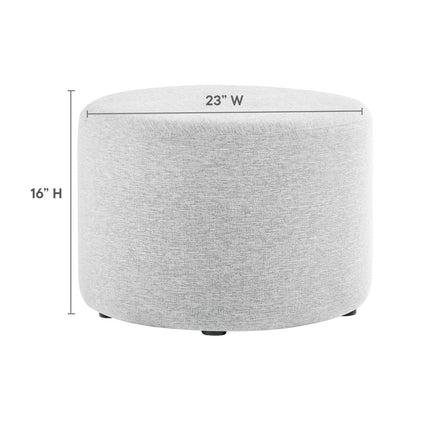 Modway EEI-6645 Callum Large 23" Round Woven Heathered Fabric Upholstered Ottoman Modway