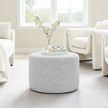 Modway EEI-6645 Callum Large 23" Round Woven Heathered Fabric Upholstered Ottoman Modway