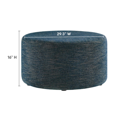 Modway EEI-6647 Callum Large 29" Round Woven Heathered Fabric Upholstered Ottoman Modway