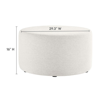Modway EEI-6647 Callum Large 29" Round Woven Heathered Fabric Upholstered Ottoman Modway