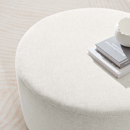 Modway EEI-6647 Callum Large 29" Round Woven Heathered Fabric Upholstered Ottoman Modway