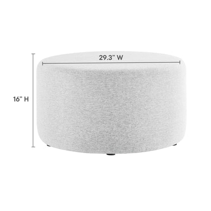 Modway EEI-6647 Callum Large 29" Round Woven Heathered Fabric Upholstered Ottoman Modway