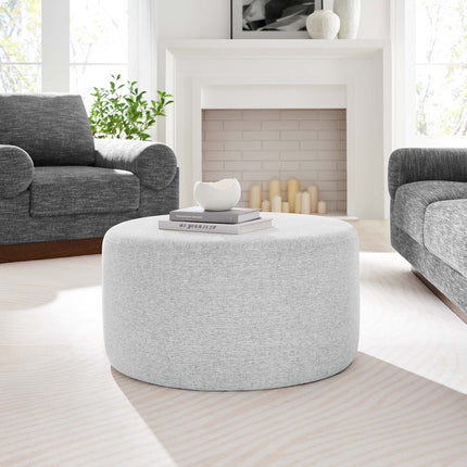 Modway EEI-6647 Callum Large 29" Round Woven Heathered Fabric Upholstered Ottoman Modway