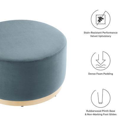 Modway EEI-6648 Tilden Large 29" Round Performance Velvet Upholstered Ottoman - Plaza Home Decor