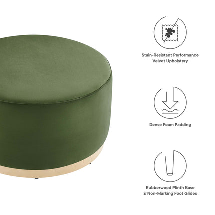 Modway EEI-6648 Tilden Large 29" Round Performance Velvet Upholstered Ottoman - Plaza Home Decor