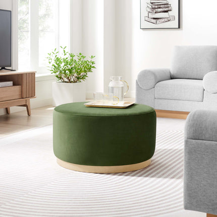 Modway EEI-6648 Tilden Large 29" Round Performance Velvet Upholstered Ottoman - Plaza Home Decor