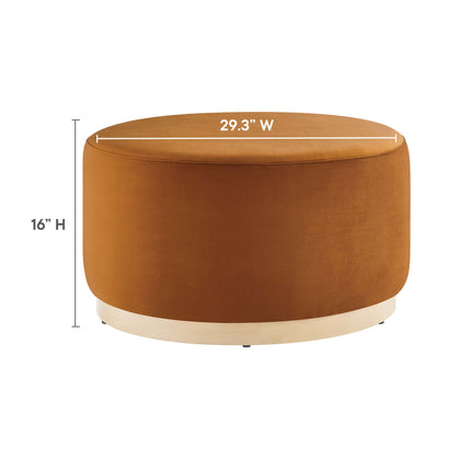 Modway EEI-6648 Tilden Large 29" Round Performance Velvet Upholstered Ottoman - Plaza Home Decor
