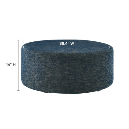 Modway EEI-6649 Callum Large 38" Round Woven Heathered Fabric Upholstered Ottoman Modway