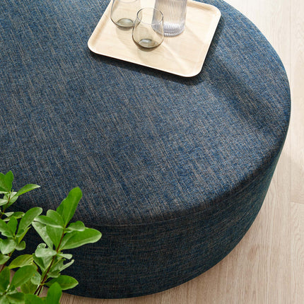 Modway EEI-6649 Callum Large 38" Round Woven Heathered Fabric Upholstered Ottoman Modway