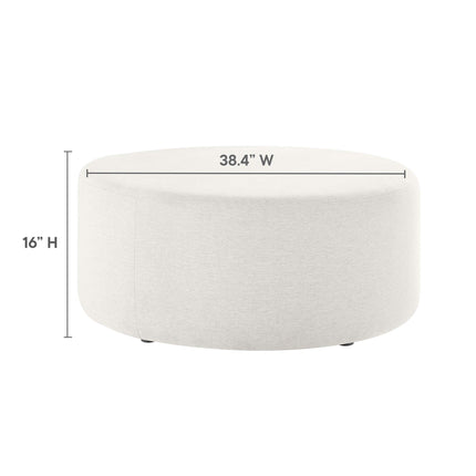 Modway EEI-6649 Callum Large 38" Round Woven Heathered Fabric Upholstered Ottoman Modway