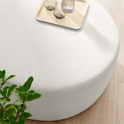Modway EEI-6649 Callum Large 38" Round Woven Heathered Fabric Upholstered Ottoman Modway