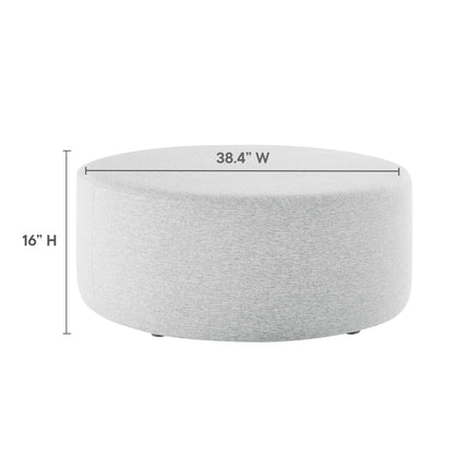Modway EEI-6649 Callum Large 38" Round Woven Heathered Fabric Upholstered Ottoman Modway
