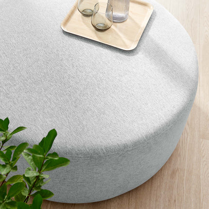Modway EEI-6649 Callum Large 38" Round Woven Heathered Fabric Upholstered Ottoman Modway