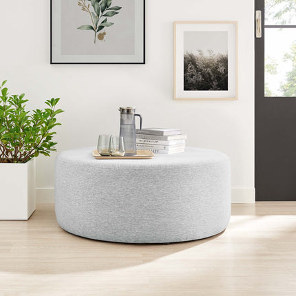 Modway EEI-6649 Callum Large 38" Round Woven Heathered Fabric Upholstered Ottoman Modway