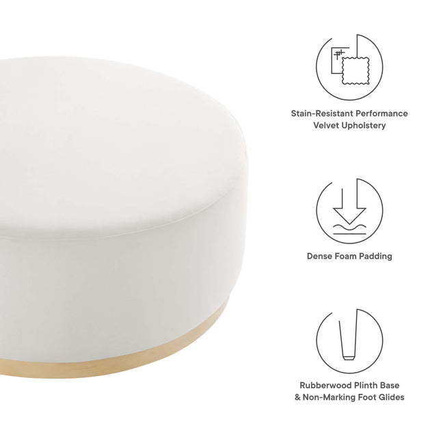 Modway EEI-6650 Tilden Large 38" Round Performance Velvet Upholstered Ottoman - Plaza Home Decor
