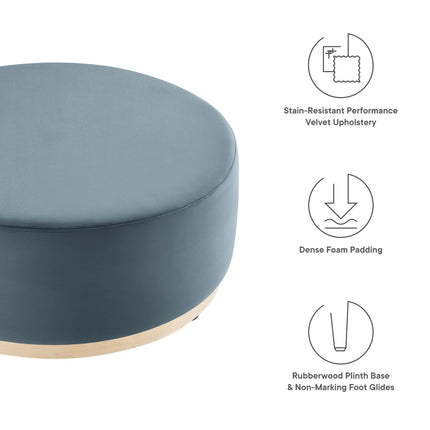 Modway EEI-6650 Tilden Large 38" Round Performance Velvet Upholstered Ottoman - Plaza Home Decor