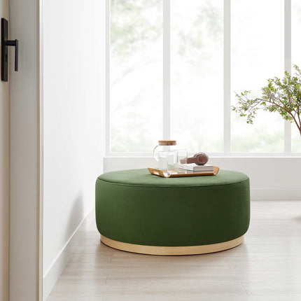 Modway EEI-6650 Tilden Large 38" Round Performance Velvet Upholstered Ottoman - Plaza Home Decor