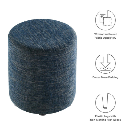Modway EEI-6651 Callum 16" Round Woven Heathered Fabric Upholstered Ottoman Modway