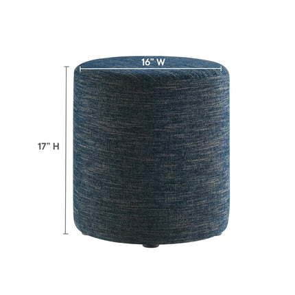 Modway EEI-6651 Callum 16" Round Woven Heathered Fabric Upholstered Ottoman Modway