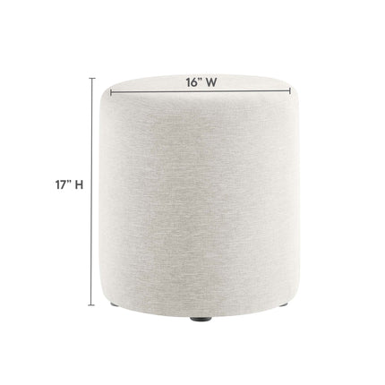 Modway EEI-6651 Callum 16" Round Woven Heathered Fabric Upholstered Ottoman Modway