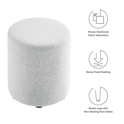 Modway EEI-6651 Callum 16" Round Woven Heathered Fabric Upholstered Ottoman Modway
