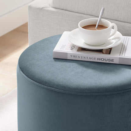 Modway EEI-6652 Tilden 16" Round Performance Velvet Upholstered Ottoman - Plaza Home Decor