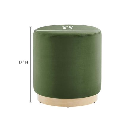 Modway EEI-6652 Tilden 16" Round Performance Velvet Upholstered Ottoman - Plaza Home Decor