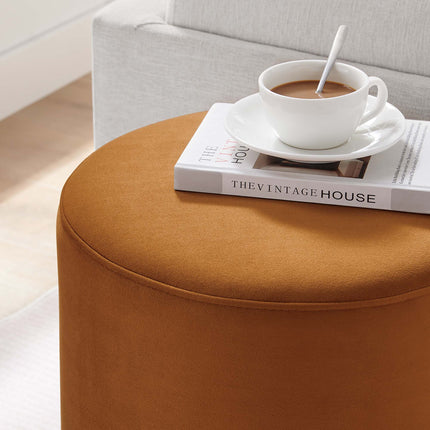 Modway EEI-6652 Tilden 16" Round Performance Velvet Upholstered Ottoman - Plaza Home Decor