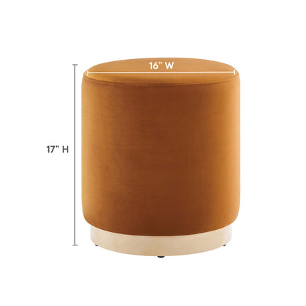Modway EEI-6652 Tilden 16" Round Performance Velvet Upholstered Ottoman - Plaza Home Decor