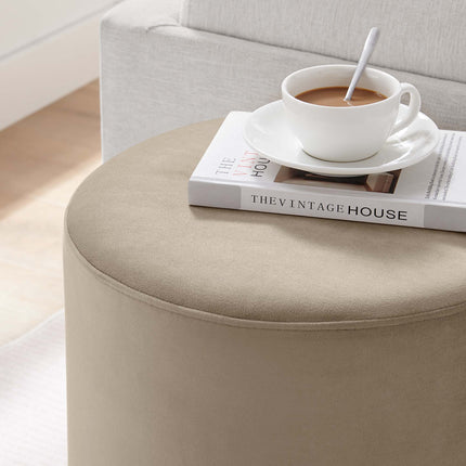 Modway EEI-6652 Tilden 16" Round Performance Velvet Upholstered Ottoman - Plaza Home Decor