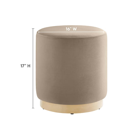 Modway EEI-6652 Tilden 16" Round Performance Velvet Upholstered Ottoman - Plaza Home Decor