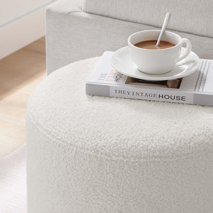 Modway EEI-6653 Tilden 16" Round Sherpa Upholstered Ottoman - Plaza Home Decor