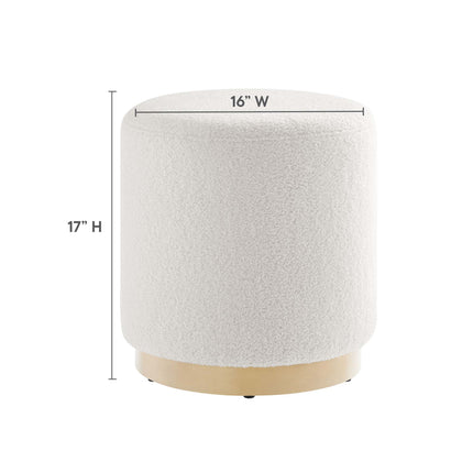 Modway EEI-6653 Tilden 16" Round Sherpa Upholstered Ottoman - Plaza Home Decor