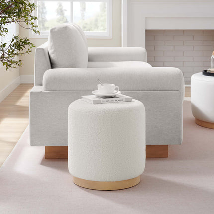 Modway EEI-6653 Tilden 16" Round Sherpa Upholstered Ottoman - Plaza Home Decor