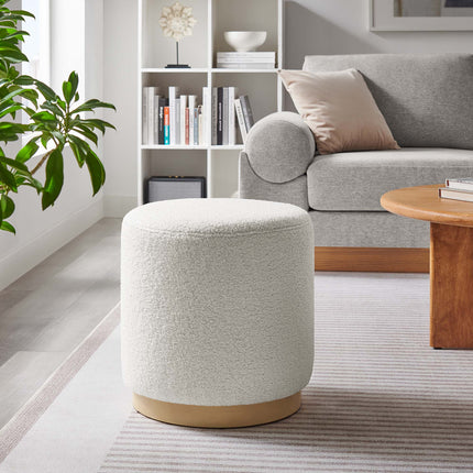 Modway EEI-6653 Tilden 16" Round Sherpa Upholstered Ottoman - Plaza Home Decor