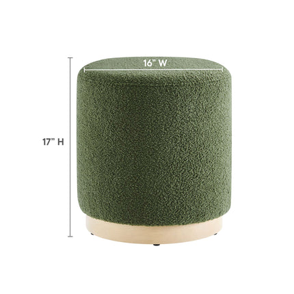 Modway EEI-6653 Tilden 16" Round Sherpa Upholstered Ottoman - Plaza Home Decor