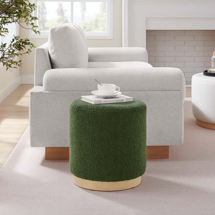 Modway EEI-6653 Tilden 16" Round Sherpa Upholstered Ottoman - Plaza Home Decor