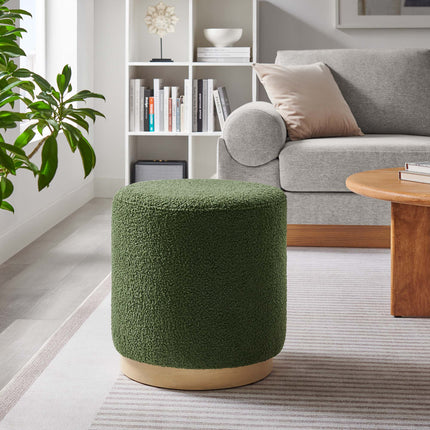 Modway EEI-6653 Tilden 16" Round Sherpa Upholstered Ottoman - Plaza Home Decor