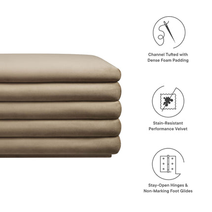 Modway EEI-6664 Mezzo Upholstered Performance Velvet Storage Bench Modway