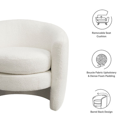 Modway EEI-6666 Affinity Upholstered Boucle Fabric Curved Back Armchair Modway