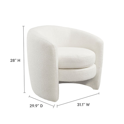 Modway EEI-6666 Affinity Upholstered Boucle Fabric Curved Back Armchair Modway