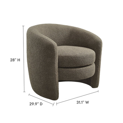 Modway EEI-6666 Affinity Upholstered Boucle Fabric Curved Back Armchair Modway